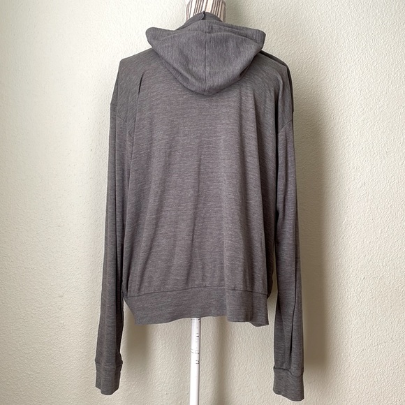 🚫 SOLD ALO Yoga Vintage Space Dye Zip Up Sheer Hoodie Grey L - Picture 3 of 5